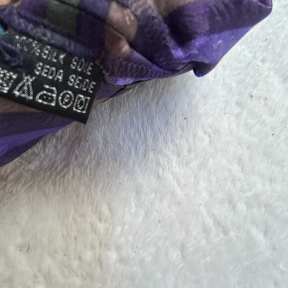 Christian Lu Womens Striped Silk Mandarin Collar Blouse Top/Jacket Size 1 Purple - Picture 4 of 10